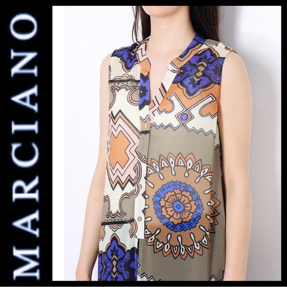 NWOT Marciano Abstract Chiffon Duster - Picture 4 of 9